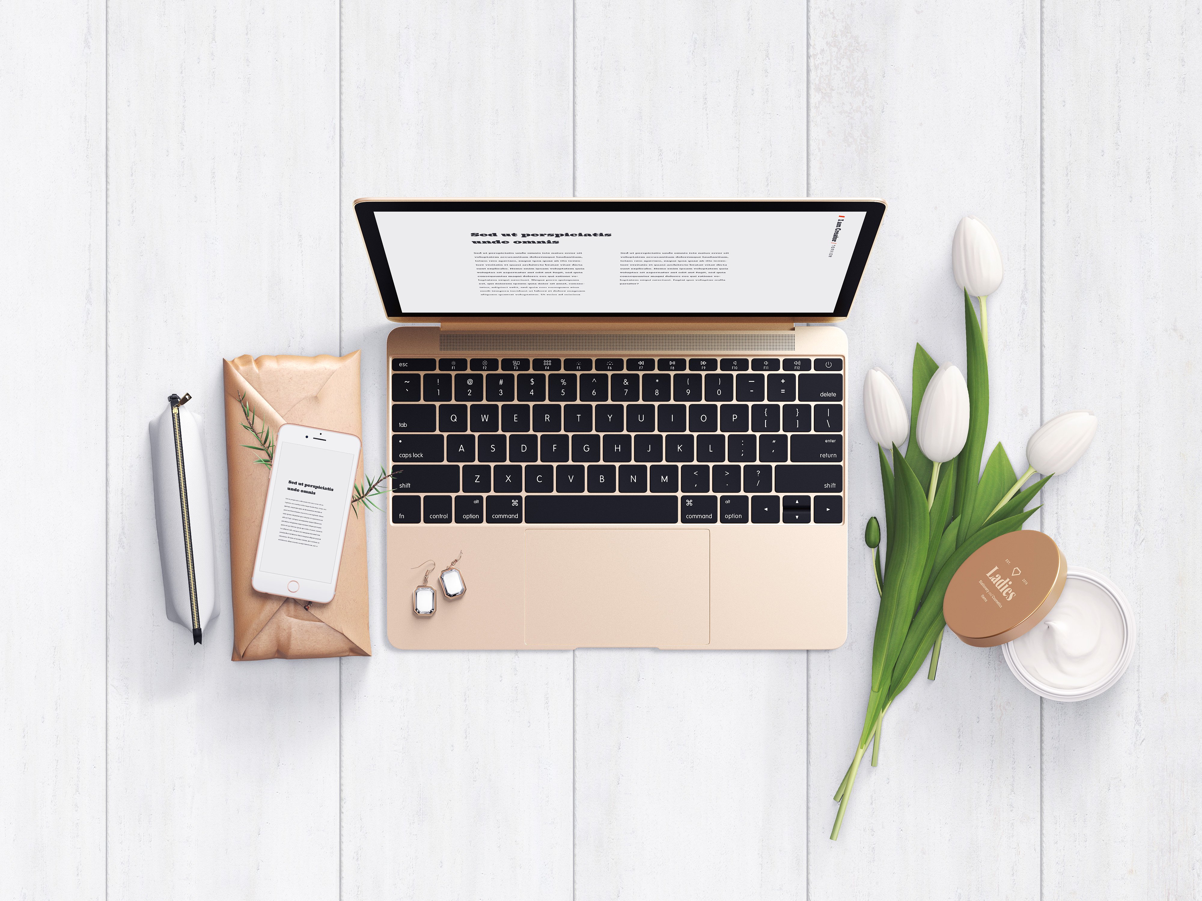 8.3GB超容量女性小物样机素材 Girly Stationery Mockup Creator（高清实物元素+场景样机）插图(13)