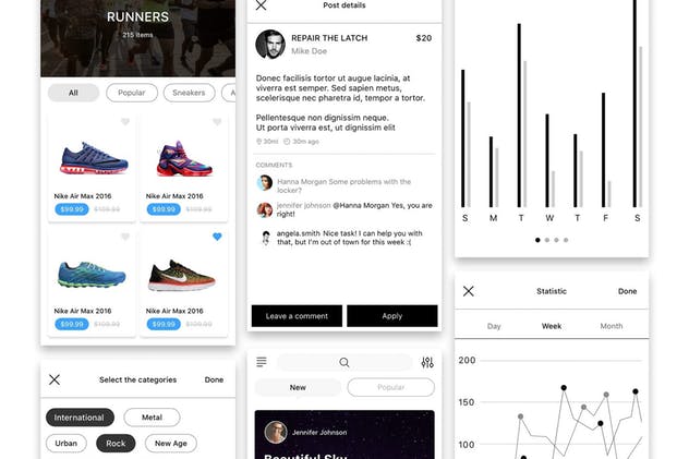 小众轻奢社交媒体电子商务 APP UI 套件 Hello UI Kit Mod. 2插图(13)