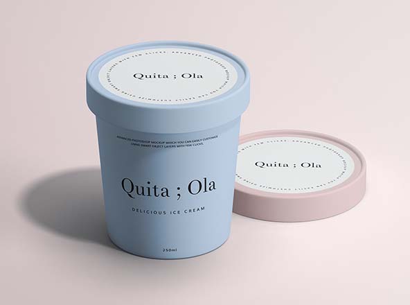 冰淇淋雪糕纸杯外观设计效果图素材库精选 Ice Cream Paper Cup Mockup