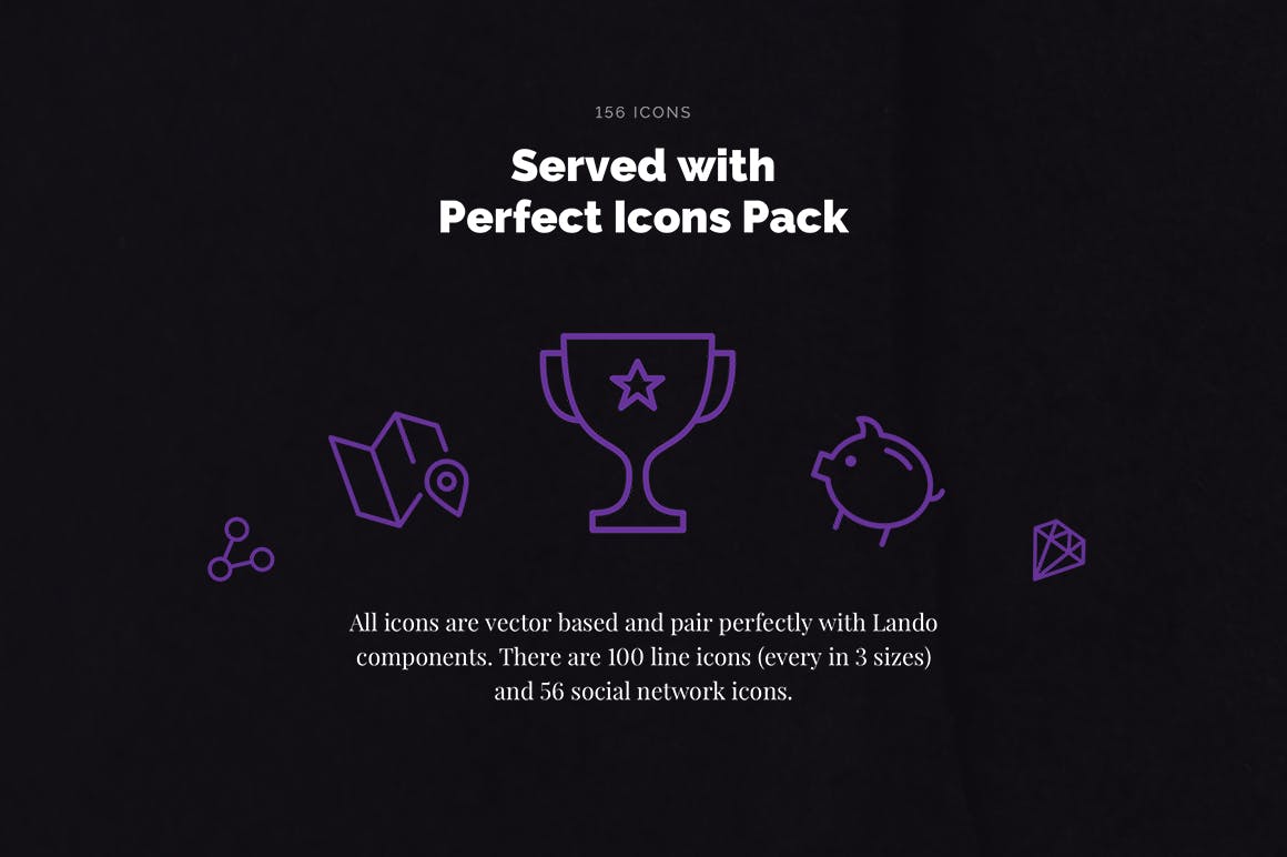 高品质网站单页设计&着陆页设计UI套件 Lando UI Kit插图(3)