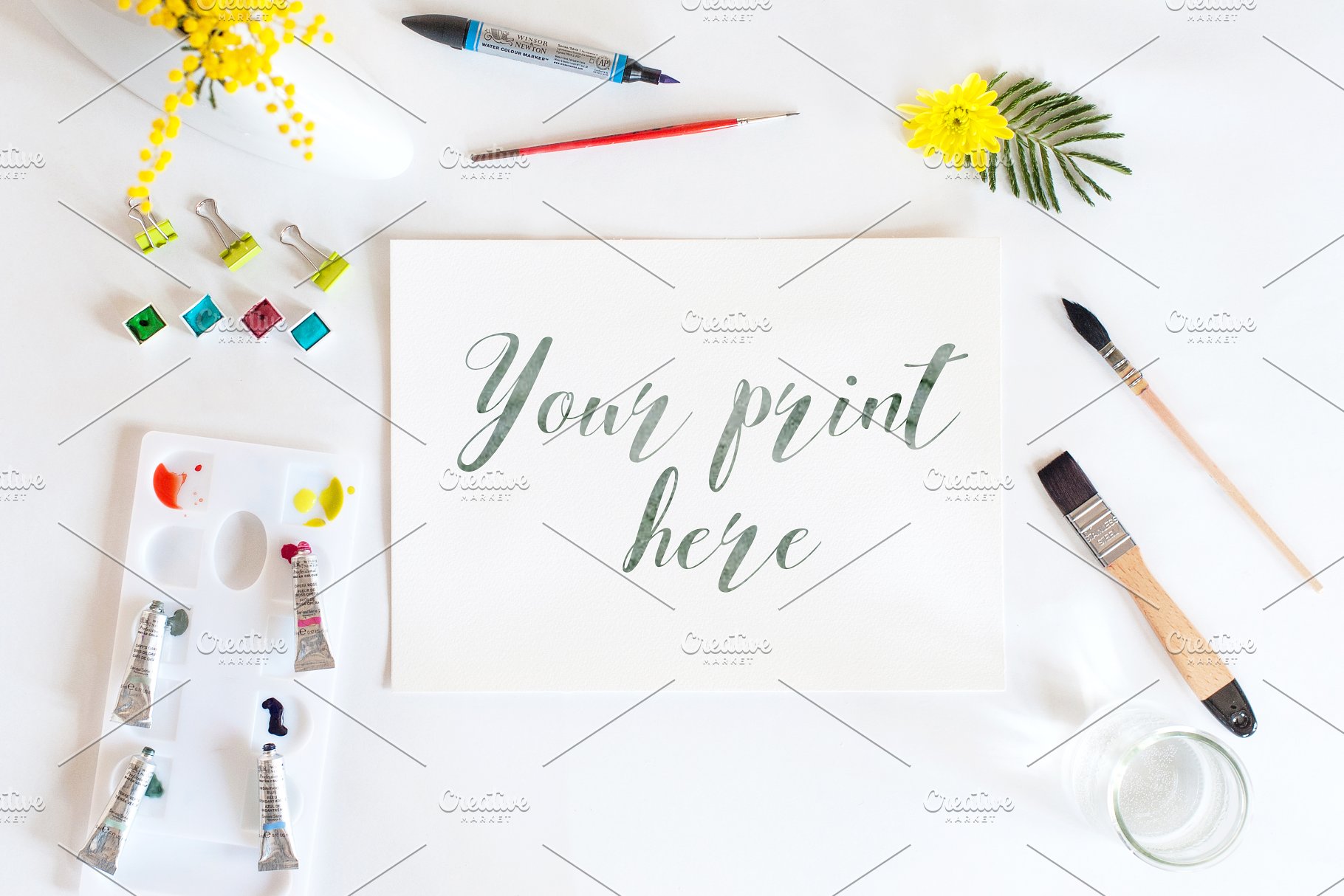 春意盎然场景样机模板合集 Set of 6 Mockups spring watercolor插图(4)