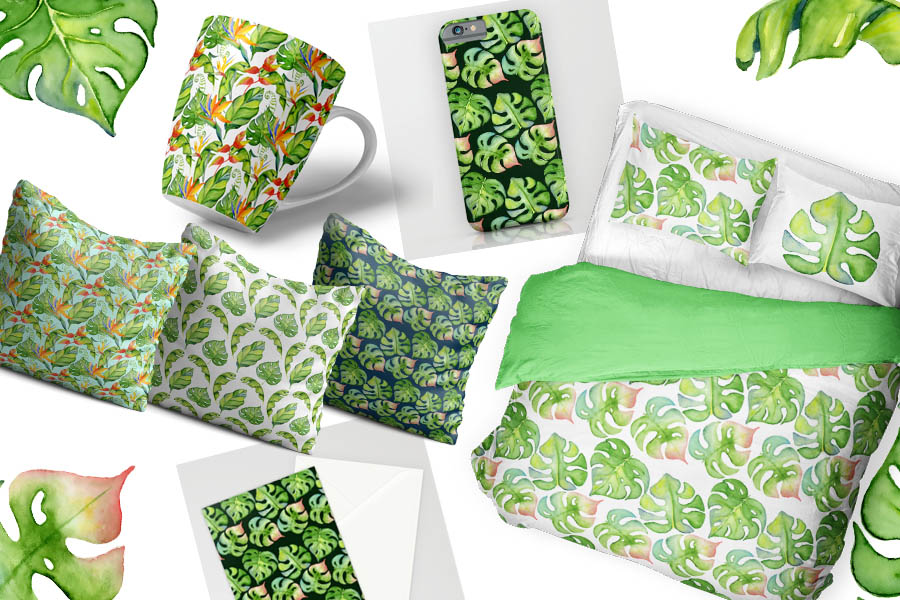 21张高清热带丛林水彩元素美图 Free Tropical Watercolor Bundle插图(3)