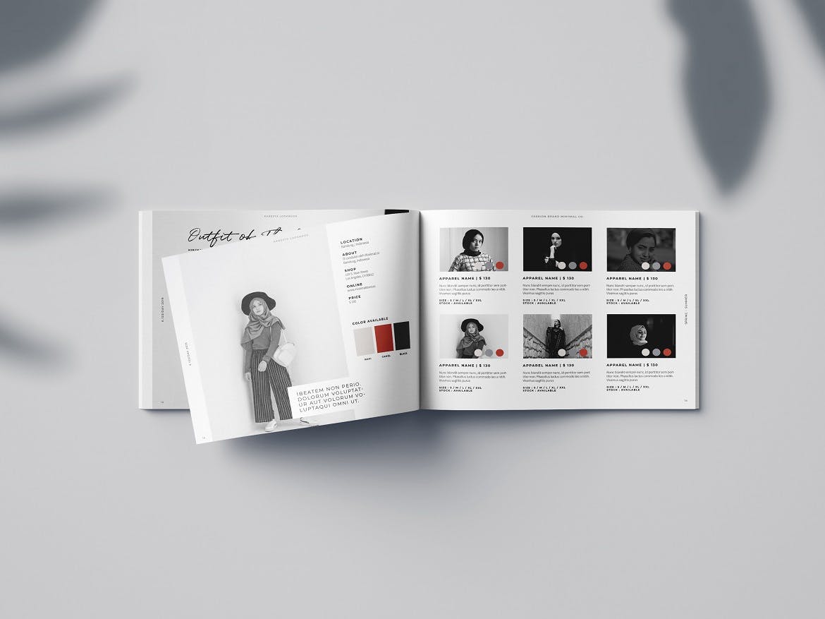 现代简约设计风格横版产品手册/画册设计模板 Lookbook Landscape插图(5)