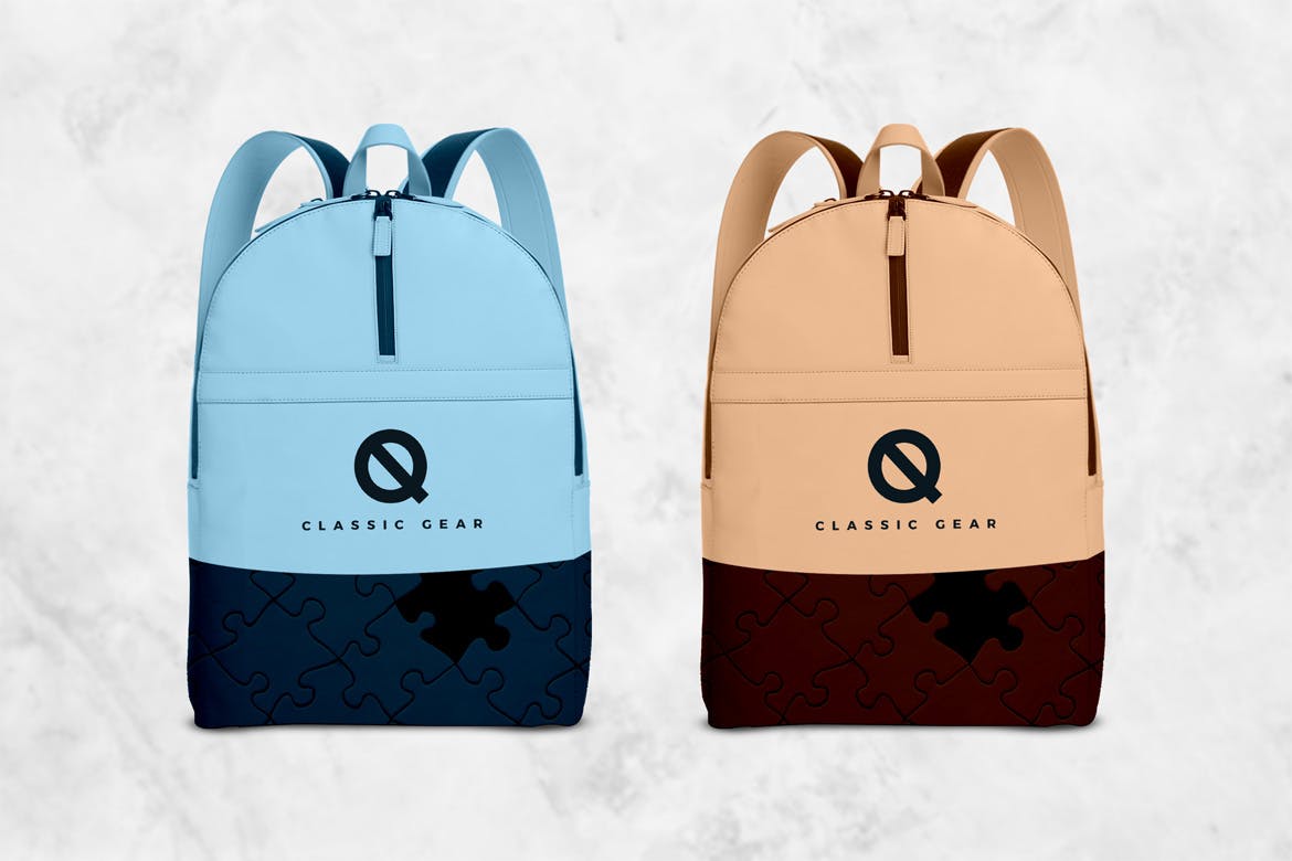 时尚双肩包外观设计效果图样机 Backpack Mockup插图(1)