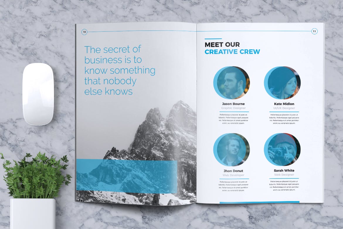 时尚清新简约的房地产楼书品牌手册画册时尚杂志书籍装帧设计模板插图(6)