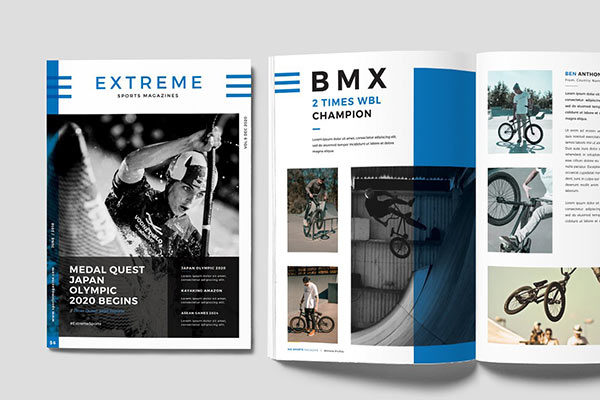 现代极简独特的体育杂志模板下载 Sports Magazine [indd]