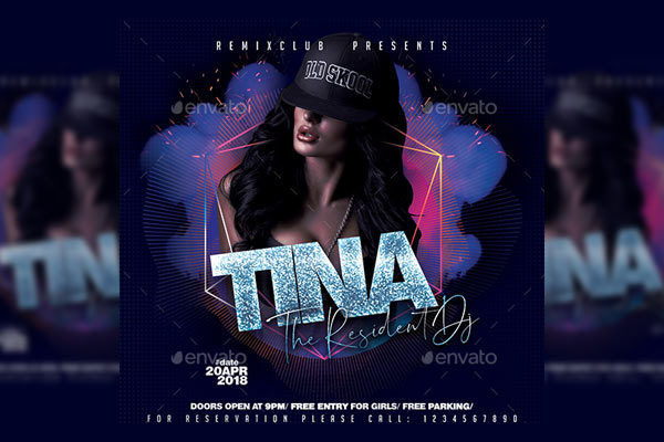 极具氛围的夜店宣传海报模板 Night Club Flyer Template [psd]