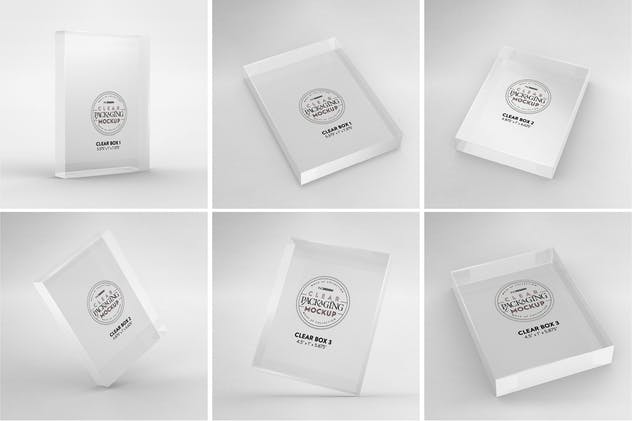 透明盒子&文具套装包养样机 Clear Box Set with Stationery Packaging Mockup插图(1)