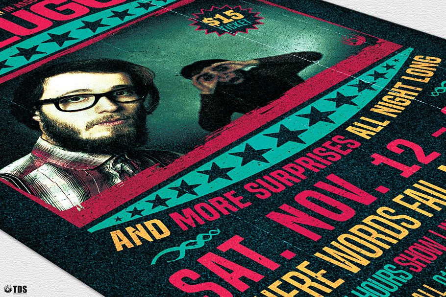 小众音乐派对活动传单PSD模板 Concert Unplugged Flyer PSD插图(5)