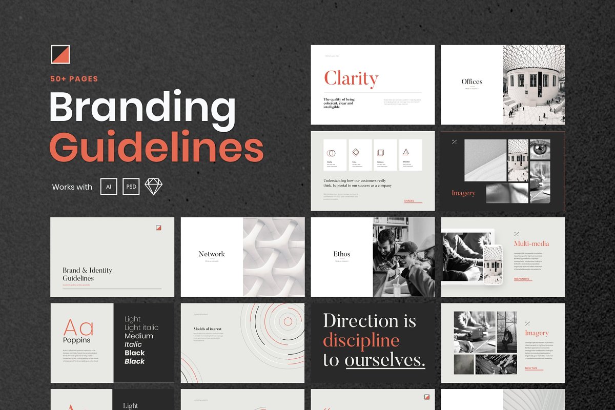 素材库下午茶：现代时尚品牌必备品牌指南手册模板插图(7)