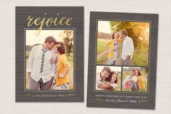 圣诞节贺卡纪念卡模板 Christmas Card Template CC040