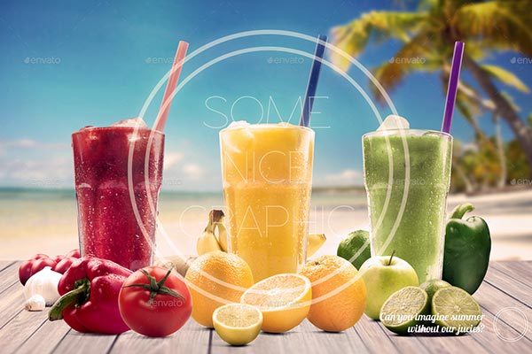 高品质的有机果汁场景展示模型mockups [1.13GB]