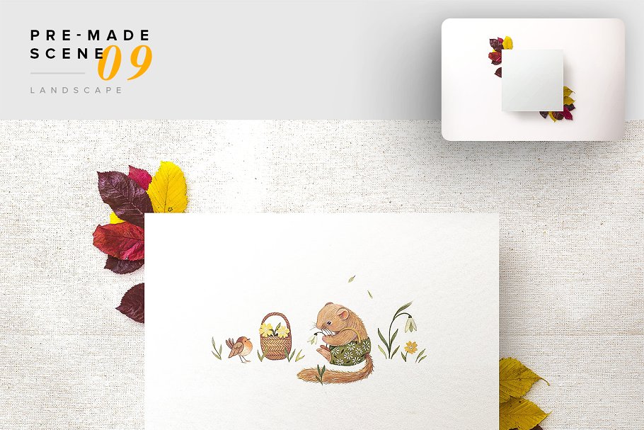 秋天主题场景样机设计素材包[2.39GB] Autumn Edition – Custom Scene插图(11)