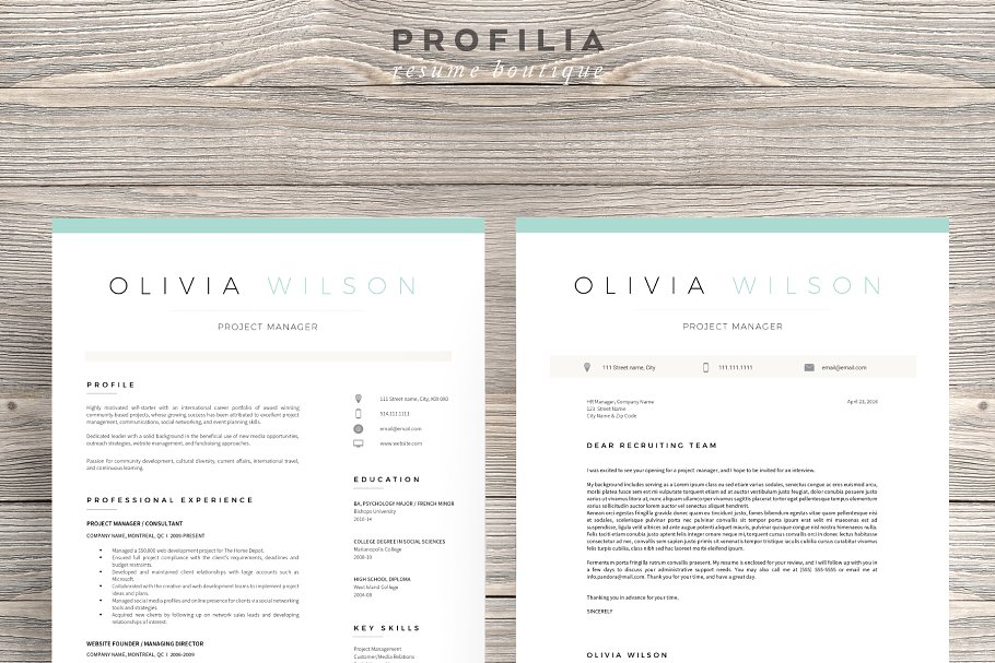 Word 格式简历及封面模板 Word Resume & Cover Letter Template插图(2)