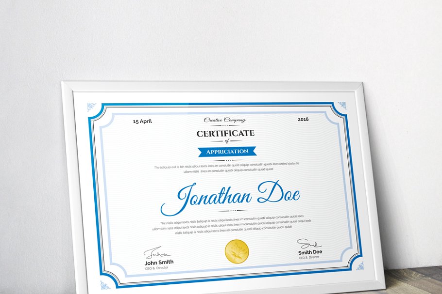 经典证书颁奖授权文件模板 Clean Certificate Template插图(5)