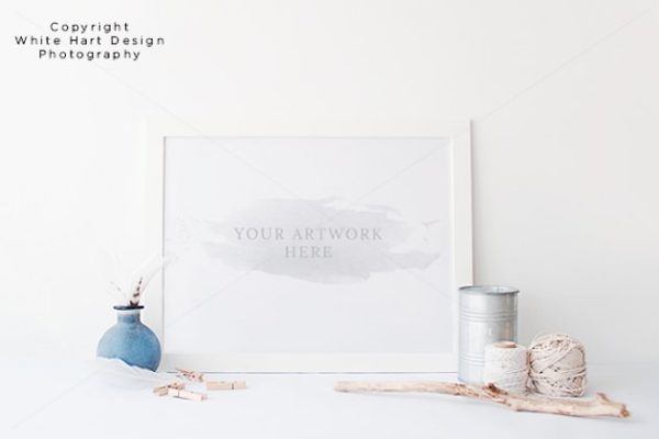 景观墙艺术框架样机模型 Landscape wall art frame mock up