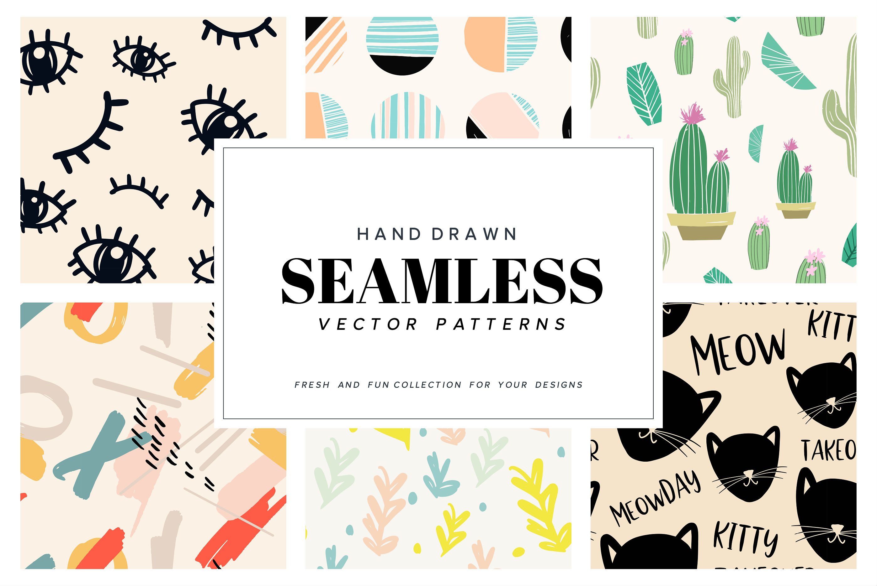 时尚、多彩的手绘特色背景纹理图形素材插图(4)