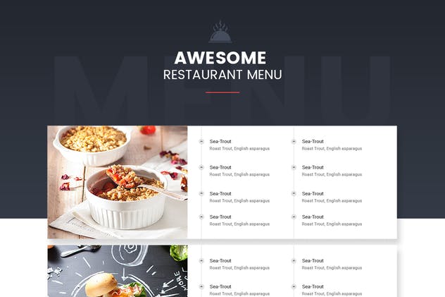 餐厅、咖啡厅和食品店网站UI套件UI模板 Rococo Restaurant Web UI Kit插图(1)