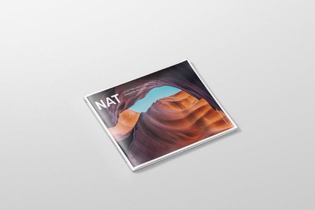 美国信纸规格杂志排版设计样机模板 Magazine Mockup – US Letter Landscape插图(1)