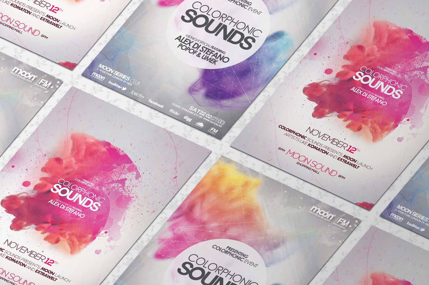 优雅水彩装饰元素海报设计效果图样机 Elegant Flyer Mock up插图