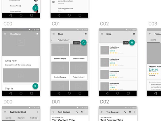 Android M Wireframe Kit素材之家精选sketch素材