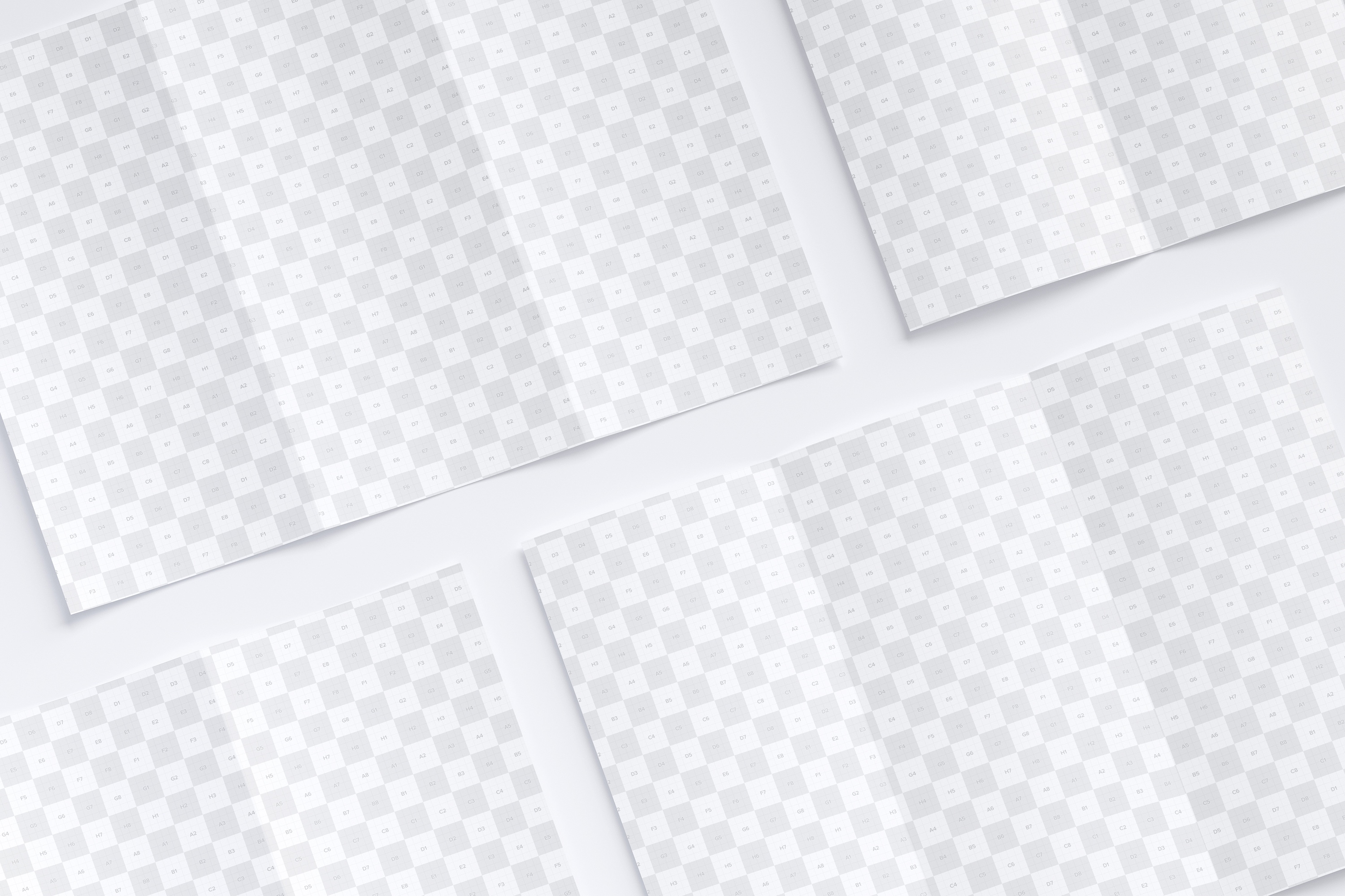 A4三折页企业传单设计效果图等距网格样机07 A4 Trifold Brochure Mockup 07插图(2)