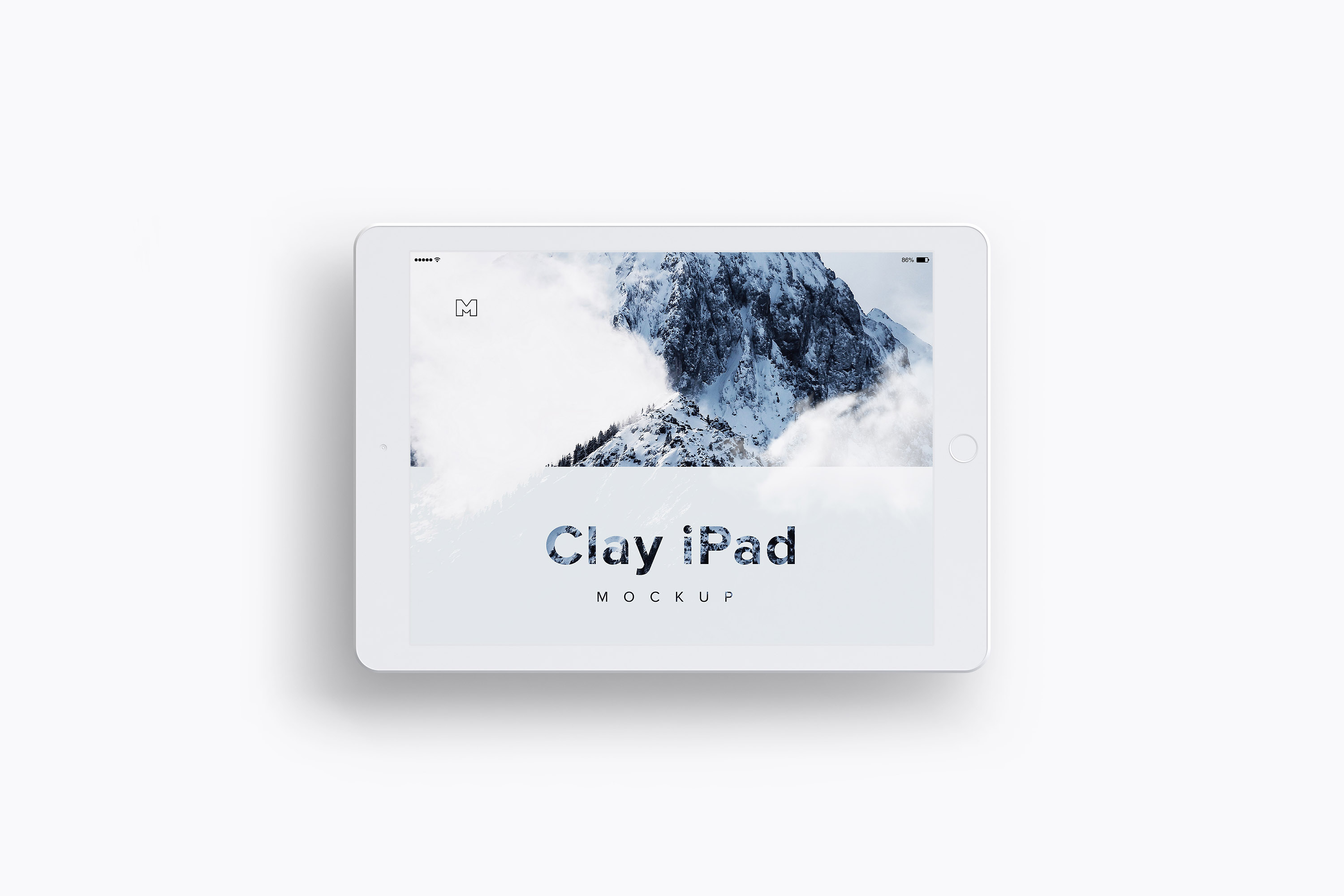 iPad平板电脑屏幕演示俯视图样机04 Clay iPad 9.7 Mockup 04插图