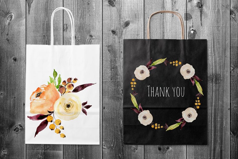 35个手绘花卉水彩图形元素 Friday Flowers插图(1)