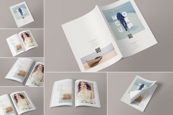 7款杂志排版设计展示样机模板 7 Magazine Mockups