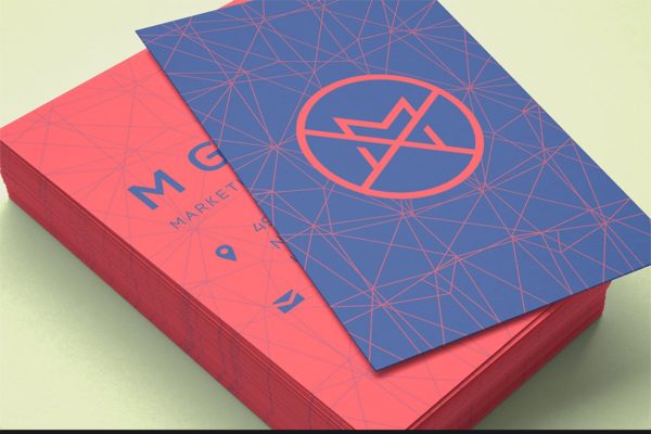 名片设计特写镜头样机模板 Close-up Business Cards Mockup v.2