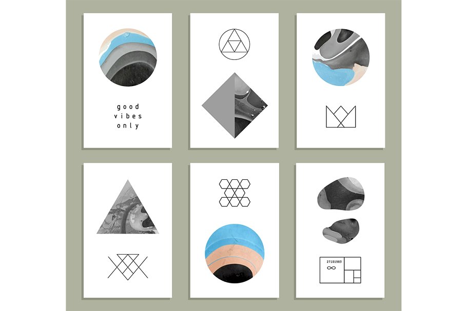 大理石抽象艺术纹理&贺卡模板 Artistic textures. Part 2插图(3)