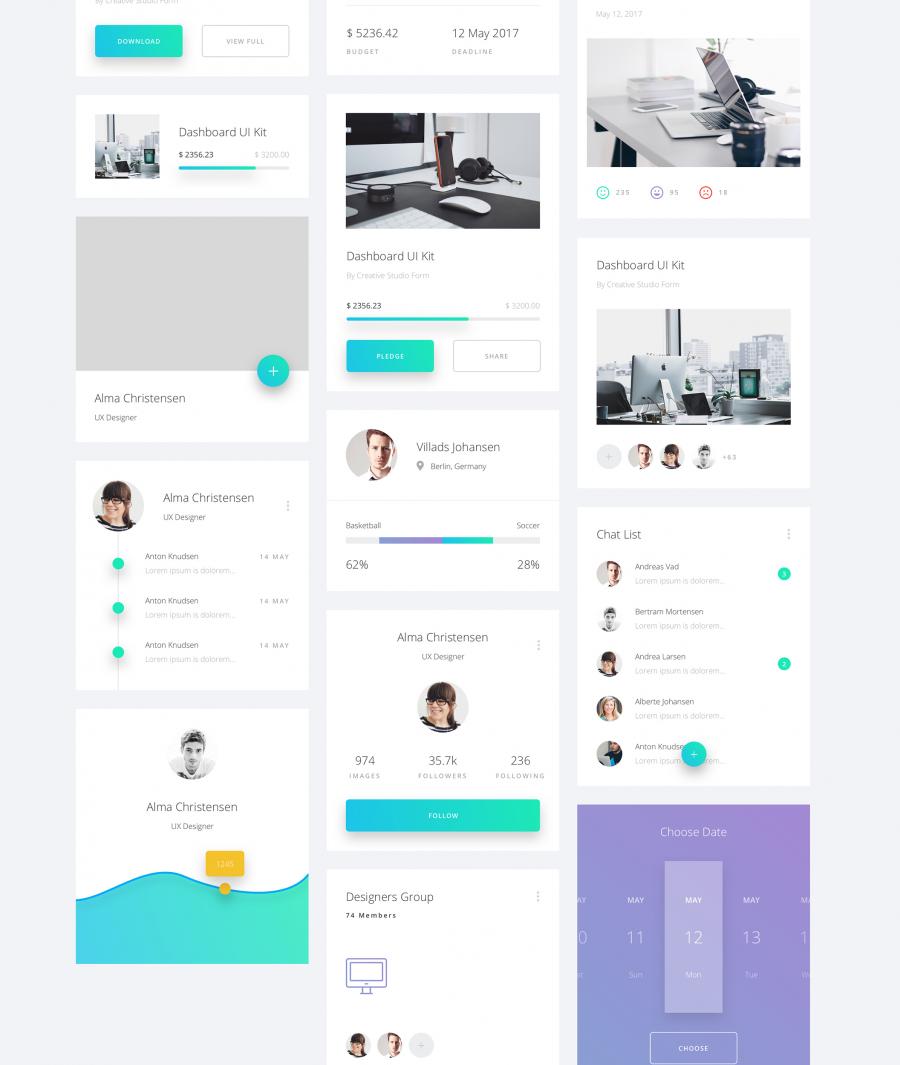 后台仪表盘界面(Dashboard)Web UI + App UI套装下载[Sketch]插图(11)