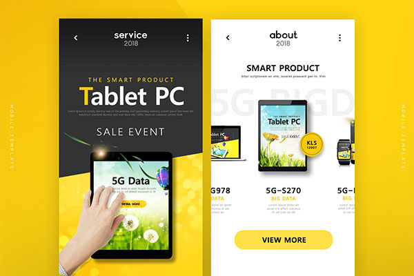 平板电脑在线商店销售广告Banner手机模板