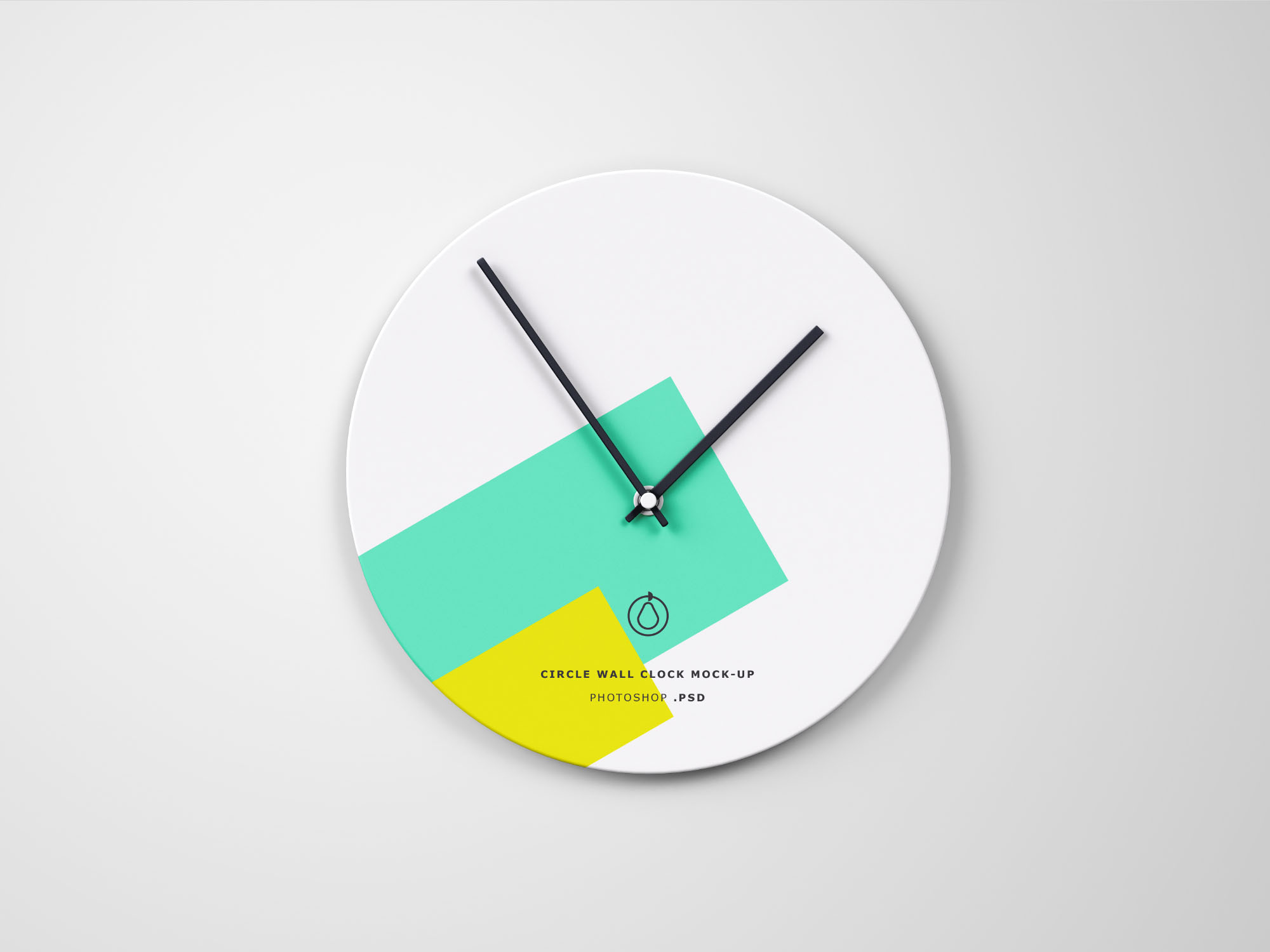 圆形挂钟外观设计场景物件样机模板 Circle Wall Clock Mockup插图