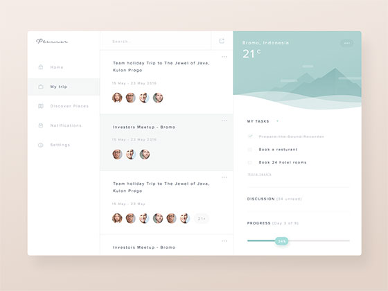 Planner 仪表板概念设计素材之家精选sketch素材