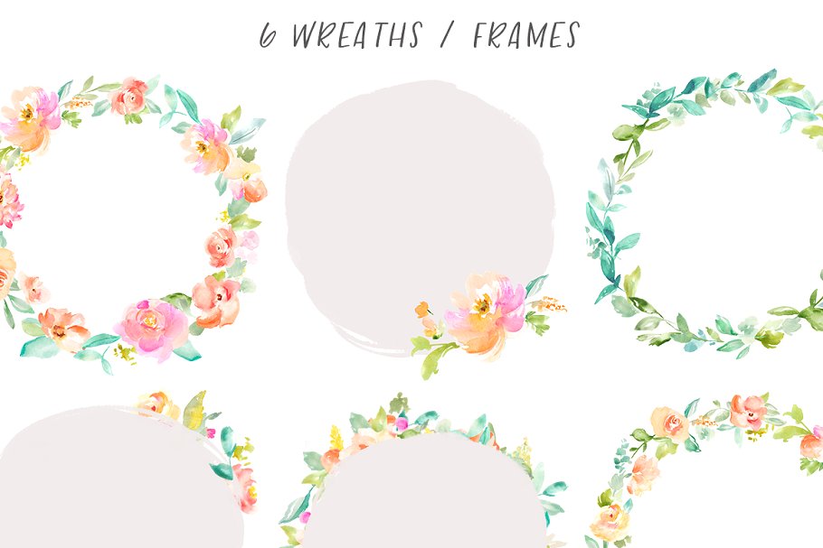 水彩花卉插画素材套装 Peonia Watercolor Flowers Set插图(4)