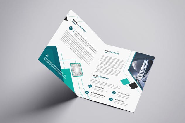 建筑企业/品牌宣传折页传单设计模板 Architerture Bifold future插图(2)