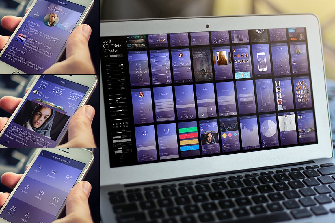 多用途彩色设计APP应用UI设计模板素材合集 Colored UI Sets 21 Color插图(3)
