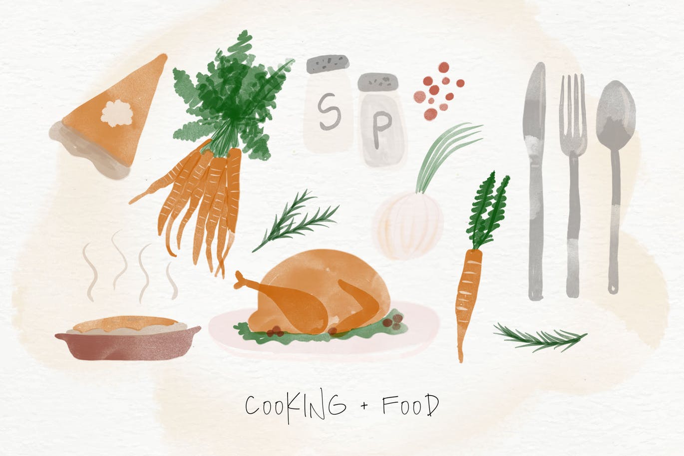 秋天主题水彩手绘图案设计素材包 Autumn Watercolor Kit插图(6)