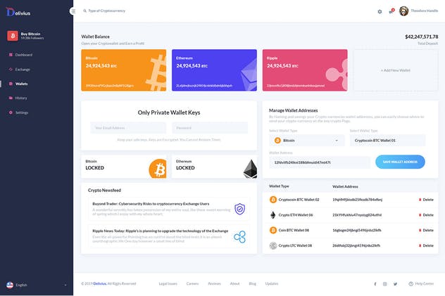 加密货币比特币交易管理系统网站后台仪表盘UI模板 Delivius – Cryptocurrency Admin Dashboard UI Kit插图(5)