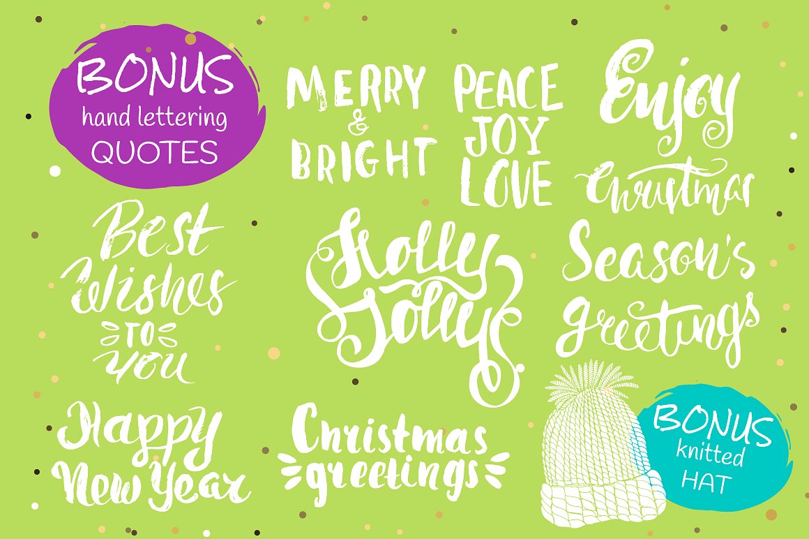 新年圣诞节手绘矢量素材集合插图(4)