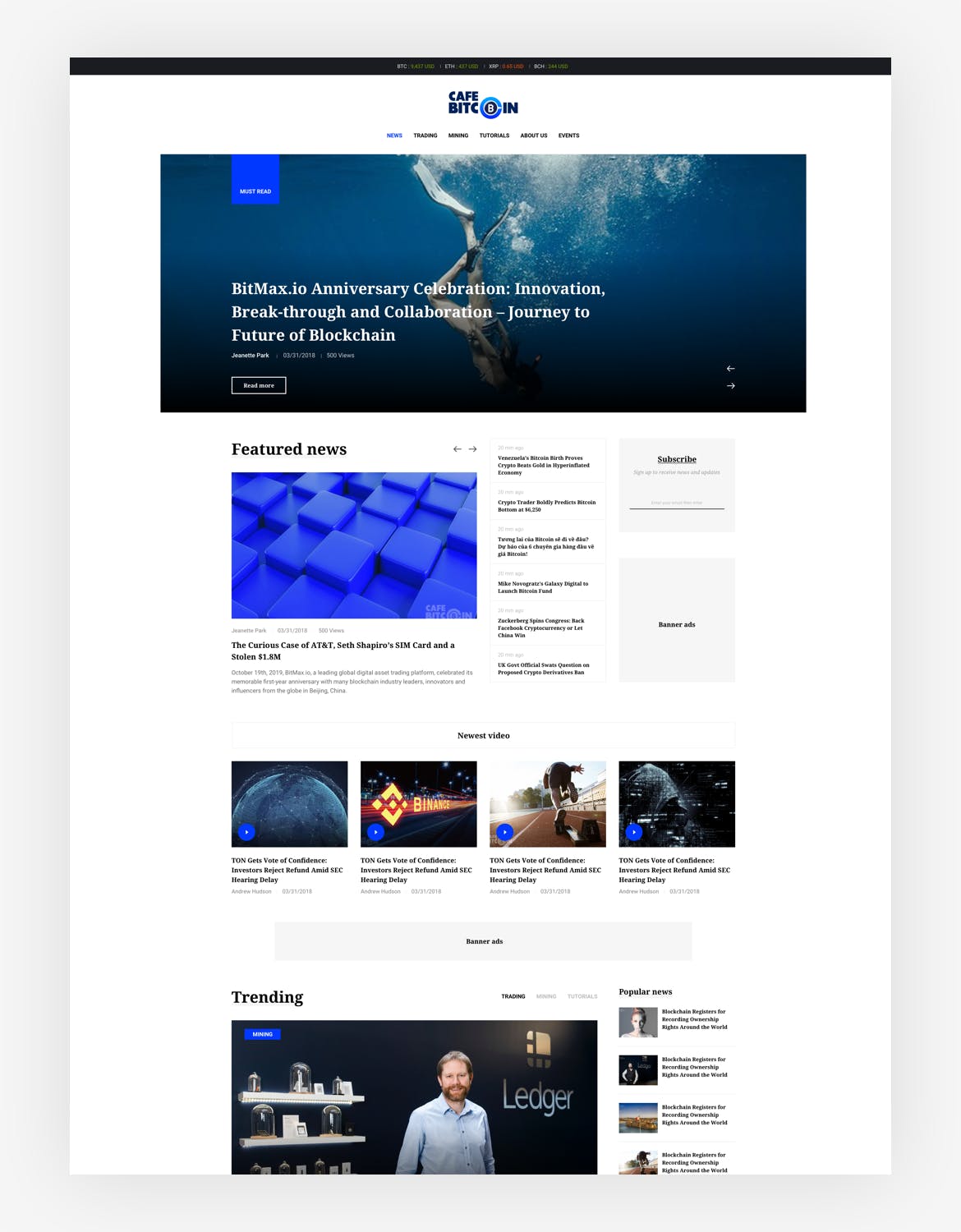 加密货币比特币主题杂志博客设计SKETCH模板 Crypto, Bitcoin Blog & Magazine Sketch Template插图(3)