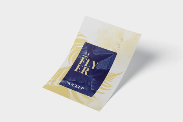 A4尺寸传单设计阴影效果图样机素材库精选 A4 Flyer Mock-Up