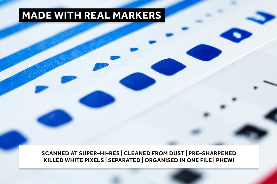 蓝色记号笔笔画纹理 TRUE BLUE MARKER TEXTURES插图(1)