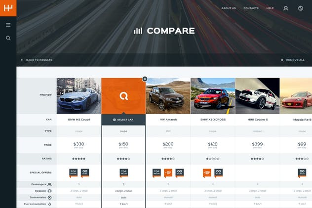 汽车租赁和预订网站设计PSD模板 Rentify – Car Rental & Booking PSD Template插图(7)