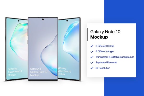 三星Galaxy Note 10手机样机模板 Samsung Galaxy Note 10 Mockup 1.0