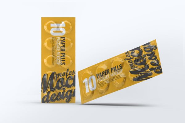 药物箔纸包装外观设计样机 Paper Pills Package Mock-Up