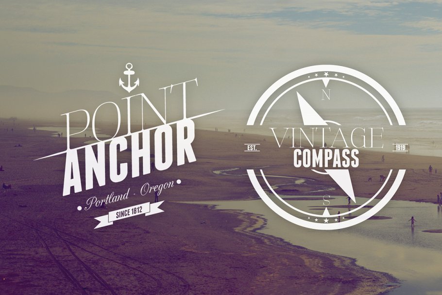 复古风格徽标&Logo设计模板v3 Vintage Badges & Logos Vol.3插图(1)