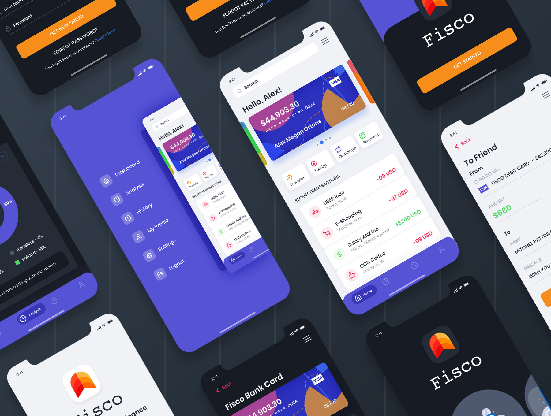 素材库下午茶：金融&银行移动APP应用UI套件Sketch模板插图(1)