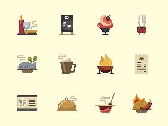 30 枚餐馆扁平图标素材之家精选sketch素材